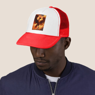 Elegant Phoenix Fire with Galaxy Luxury Design Cap