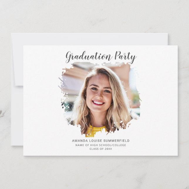 Elegant Photo 2025 Graduation Party Invitation (Front)