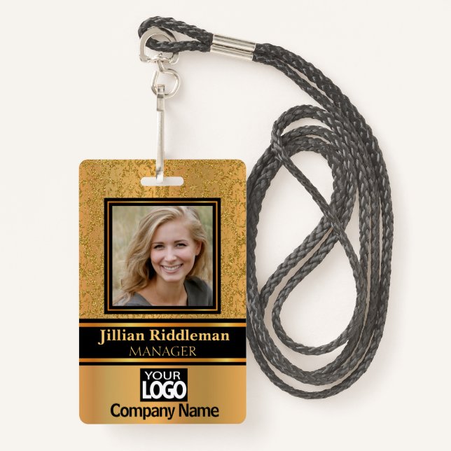 Elegant Photo and Logo Badge (Front with Lanyard)