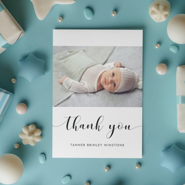 Elegant Photo Baby Shower Thank You Card (Creator Uploaded)