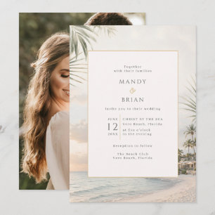 Elegant Photo Beach Resort Wedding Invitation