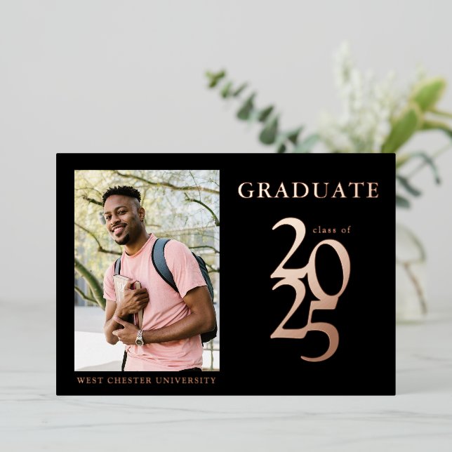 Elegant Photo Black 2025 Graduation Party (Standing Front)