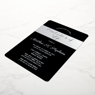 Elegant Photo Black   Silver Celebration of Life