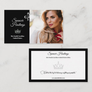 Elegant Photo Business Card   Pageant Essentials