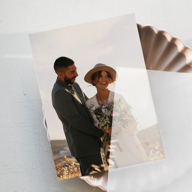 Elegant Photo Card for Vellum Wedding Invitations (Creator Uploaded)