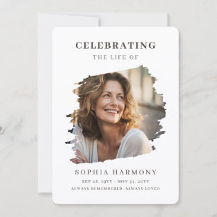 Elegant Photo Celebration of Life Funeral Invitation