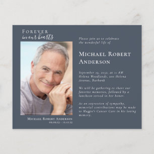 Elegant Photo Celebration of Life Memorial Invite