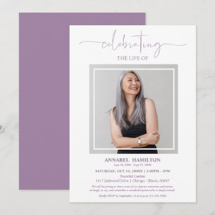 Elegant Photo Celebration of Life Memorial Invite
