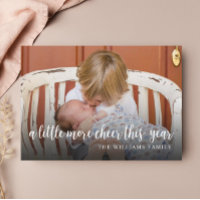 Elegant Photo Christmas Birth Announcement Card
