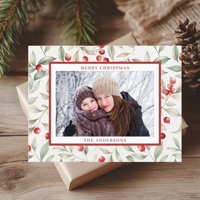 Elegant Photo Christmas  Holiday Postcard (Creator Uploaded)