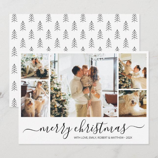 Elegant Photo Collage Christmas Holiday Card (Front/Back)