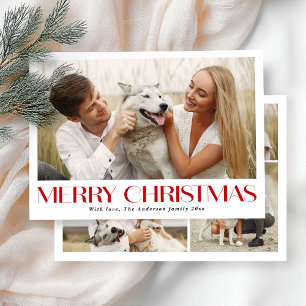 Elegant Photo Collage Christmas Simple Holiday Card