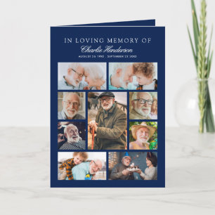 Elegant Photo Collage Folded Funeral Program