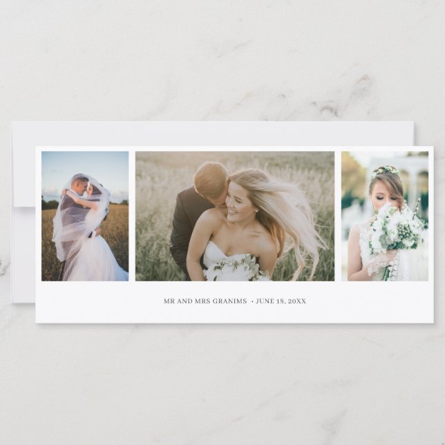 Elegant  Photo Collage Wedding Thank You (Front)