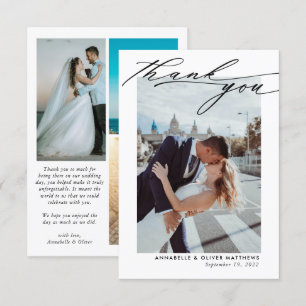 Elegant Photo Collage Wedding Thank You Card