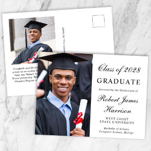 Elegant Photo College Graduation Announcement Postcard