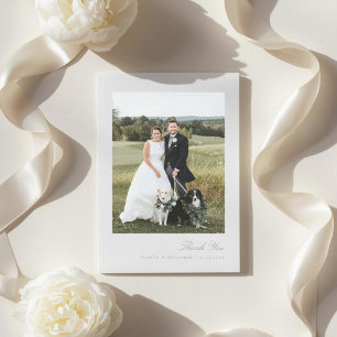 Elegant Photo Couples Wedding Thank You Card