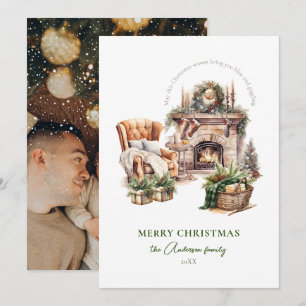 Elegant photo Cozy holiday Card
