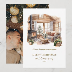 Elegant photo Cozy Home holiday Card