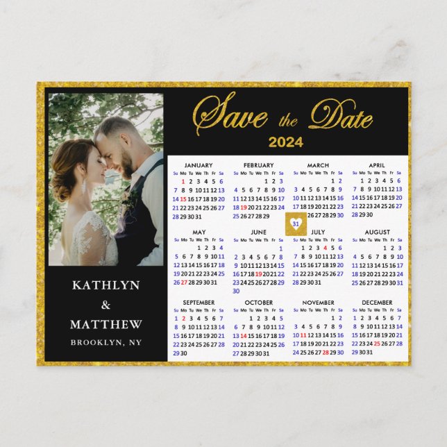 Élégant Photo de Faire-Part de Mariage à l'Écritur (Devant)