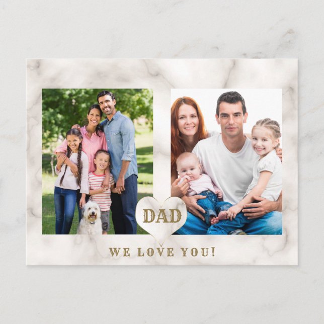 Elegant Photo Family Collage Father's Day Postcard (Front)