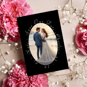 Elegant Photo Frame QR Code Save the date Invitation