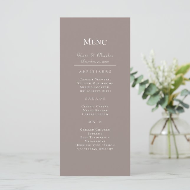 Elegant Photo Frame Qr Code wedding Menu (Standing Front)