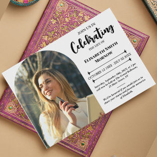 Elegant Photo Funeral – Celebration of Life Invitation