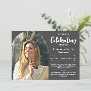 Elegant Photo Funeral – Celebration of Life Invitation