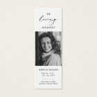 Elegant Photo Funeral Memorial Poem Bookmark Card