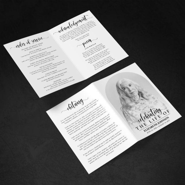 Elegant Photo Funeral Memorial Program (Creator Uploaded)