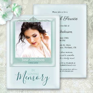 Elegant Photo Funeral Memorial Service Invitation