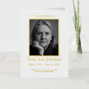 Elegant Photo Funeral Order of Service Program