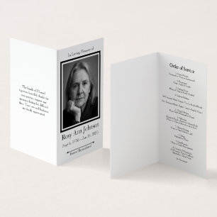 Elegant Photo Funeral Order of Service Program