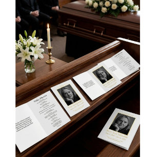 Elegant Photo Funeral Order of Service Program