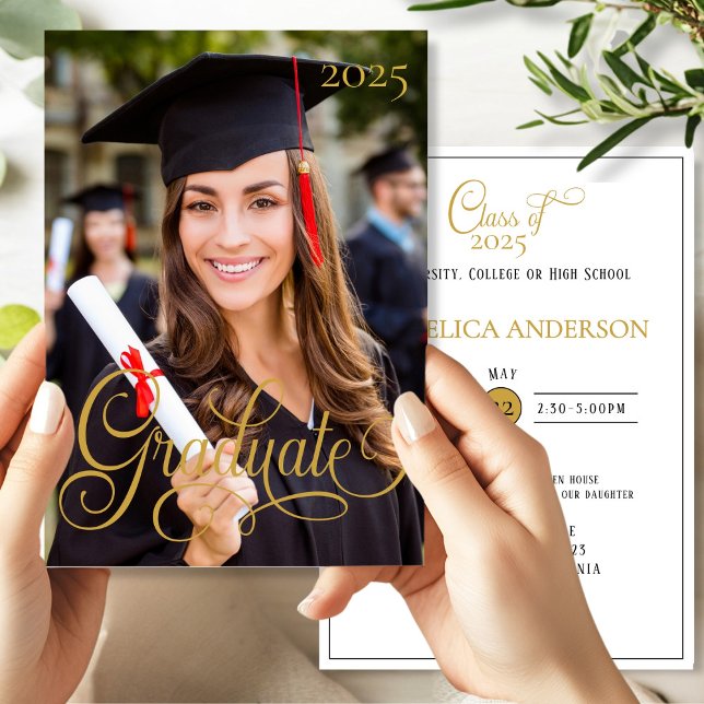 Elegant Photo Graduate Script Invitation (Creator Uploaded)