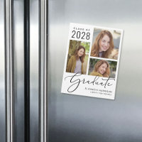 Elegant Photo Graduation Announcement Magnet