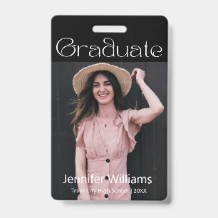 elegant photo graduation  black and white badge