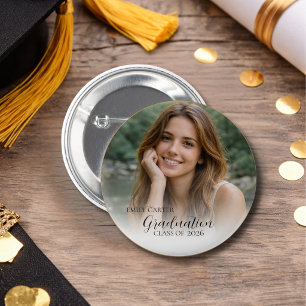 Elegant Photo Graduation    Class of 2026  2 Inch Round Button
