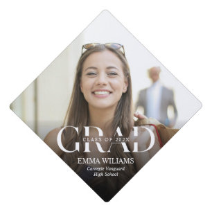 Elegant Photo Graduation Party Cap Topper