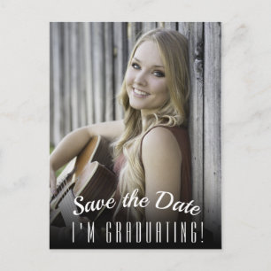 Elegant Photo Graduation Save the Date Postcard
