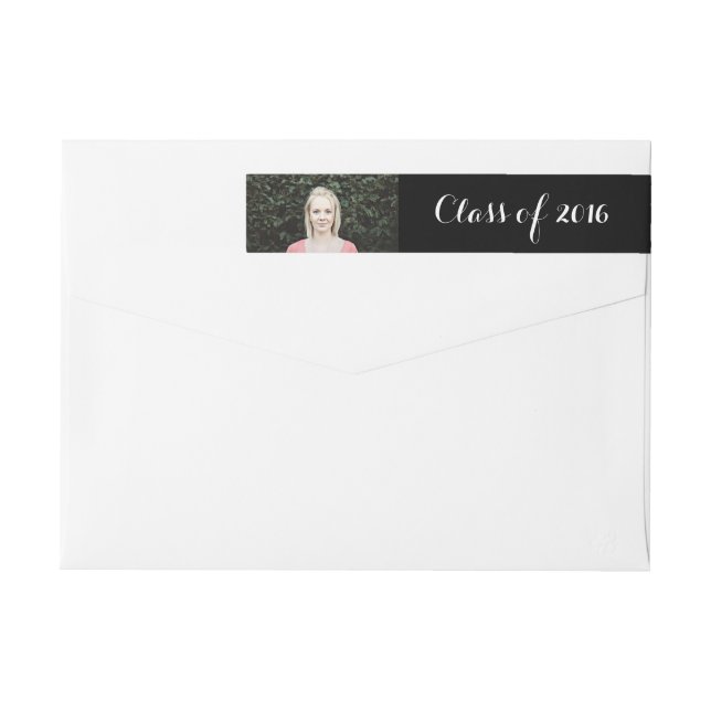 Elegant Photo Graduation Wrap Around Label (Back)
