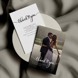 Elegant Photo Hand-Lettered Wedding Thank You Card<br><div class="desc">A great and thoughtful way to thank your friends,  family,  and coworkers who graced you their presence on your your wedding day with this modern photo thank you cards with script hand lettered "thank you" and a love heart.</div>