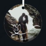 Elegant Photo Honeymoon Trip Memories Keepsake Metal Ornament<br><div class="desc">This beautiful honeymoon keepsake will make a great gift or keepsake gift for a husband or wife or newlyweds. Just add a photo of the couple, preferably on a dark background. This ornament is fully customizable, so you can change the initials, and add your event, place, and date as well...</div>
