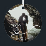 Elegant Photo Honeymoon Trip Memories Keepsake Metal Ornament<br><div class="desc">This beautiful honeymoon keepsake will make a great gift or keepsake gift for a husband or wife or newlyweds. Just add a photo of the couple, preferably on a dark background. This ornament is fully customizable, so you can change the initials, and add your event, place, and date as well...</div>