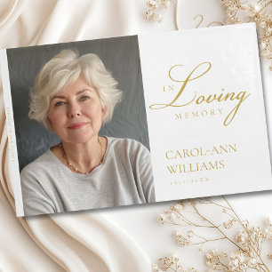 Elegant, Photo "In Loving Memory" Funeral Guest Book