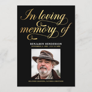 Elegant Photo In Loving Memory Funeral Program