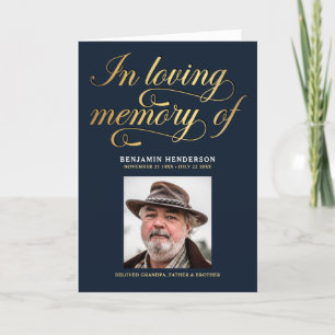 Elegant Photo In Loving Memory Funeral Program