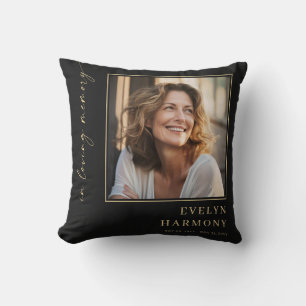 Elegant Photo in Loving Memory Memorial Throw Pillow