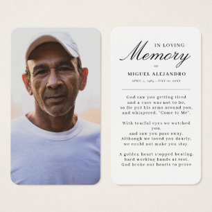 Elegant Photo In Loving Memory Sympathy Prayer